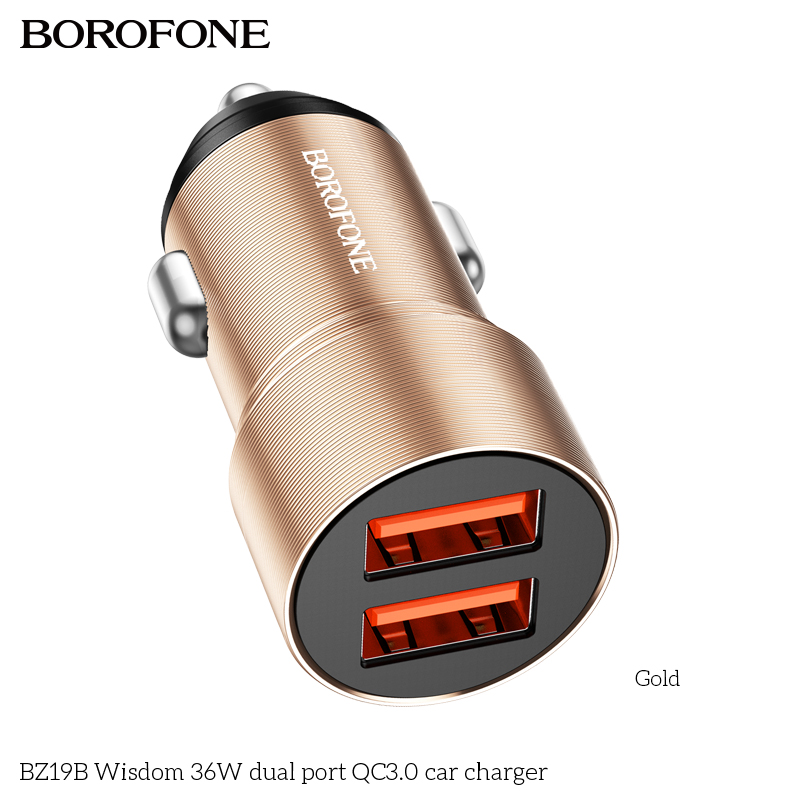 BOROFONE BZ19B Wisdom dual USB-A car charger 36 W NZ